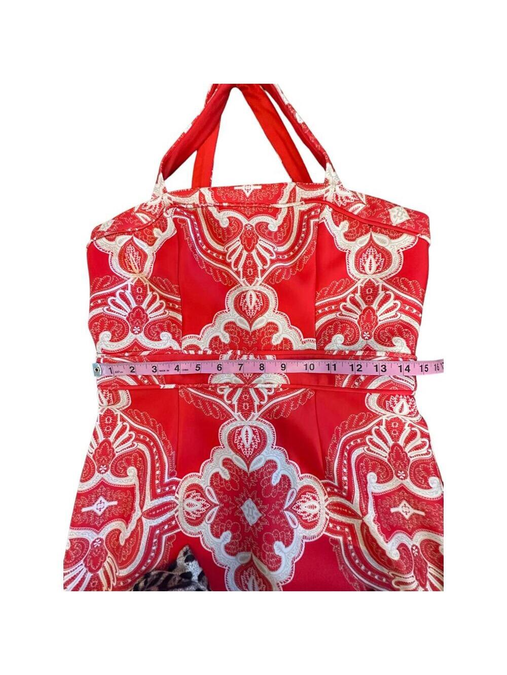 WHBM | Women's Red-Orange Halter Dress | Size 10 | 0797 - Picture 4 of 6